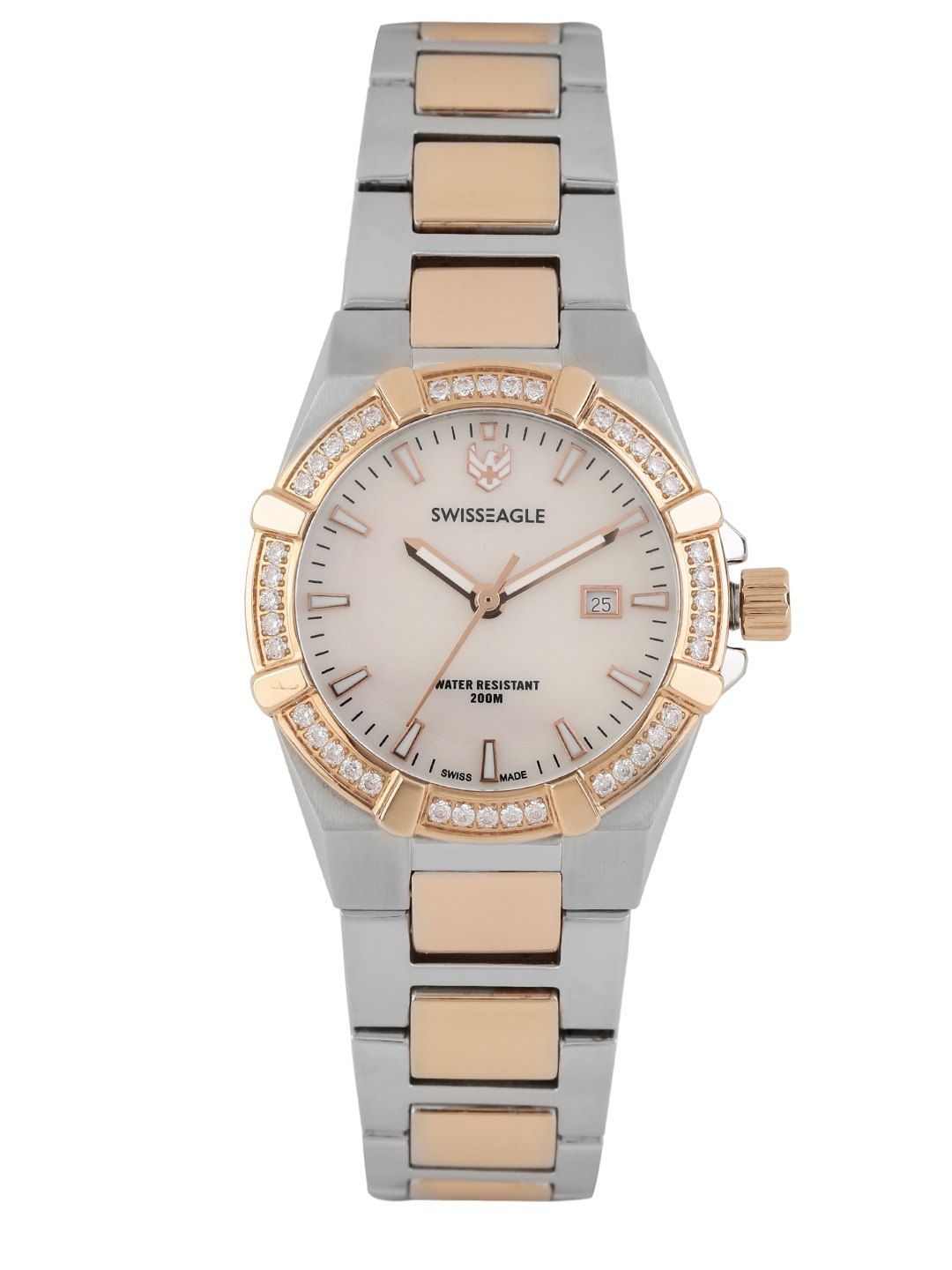 

Swiss Eagle Women Pearly White Dial Watch SE-6041-22