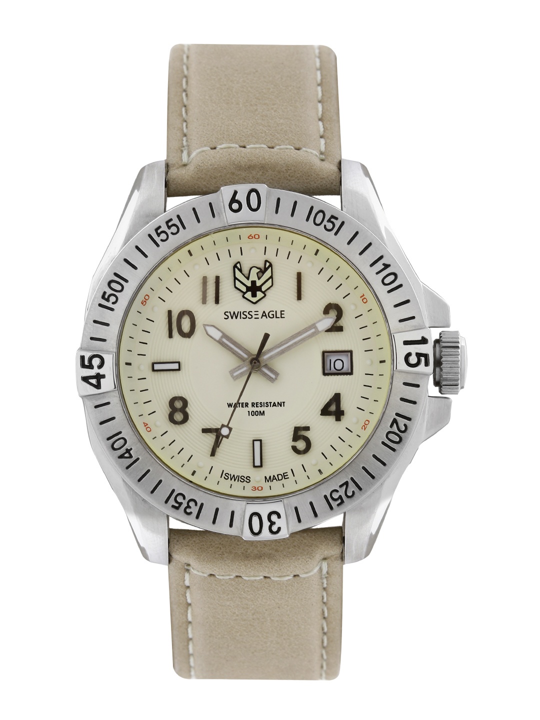 

Swiss Eagle Men Cream-Coloured Dial Watch SE-9021-02