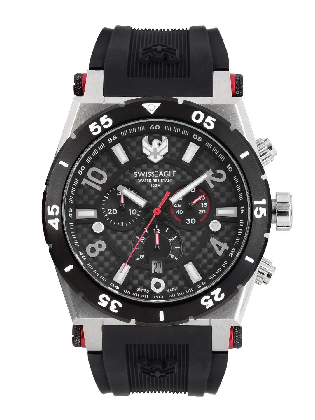 

Swiss Eagle Men Black Dial Chronograph Watch SE-9076-02