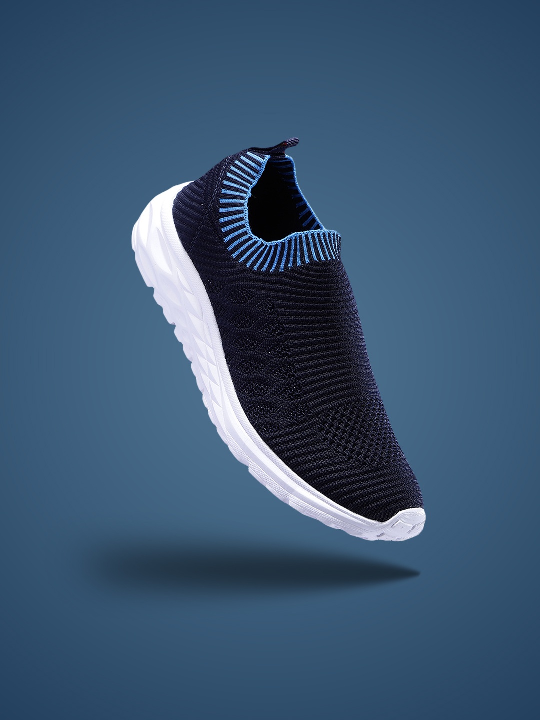 

HRX by Hrithik Roshan Men Navy Woven Design Walking Shoes, Navy blue