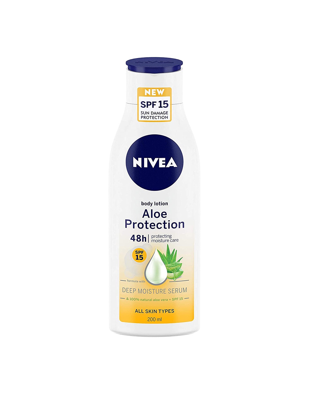 

NIVEA Unisex Aloe Protection Deep Moisture Serum Body Lotion SPF 15 200 ml, White