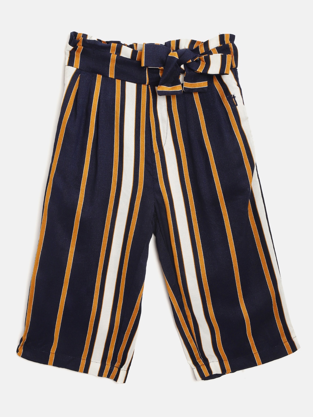 

Gini and Jony Girls Navy Blue & White Regular Fit Striped Culottes