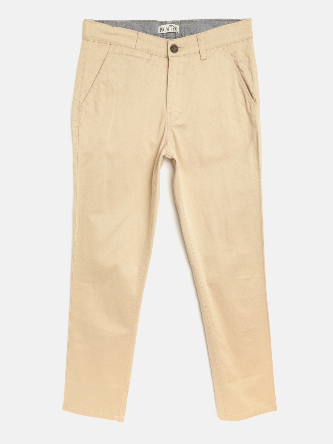 

Palm Tree Boys Beige Slim Fit Solid Chinos