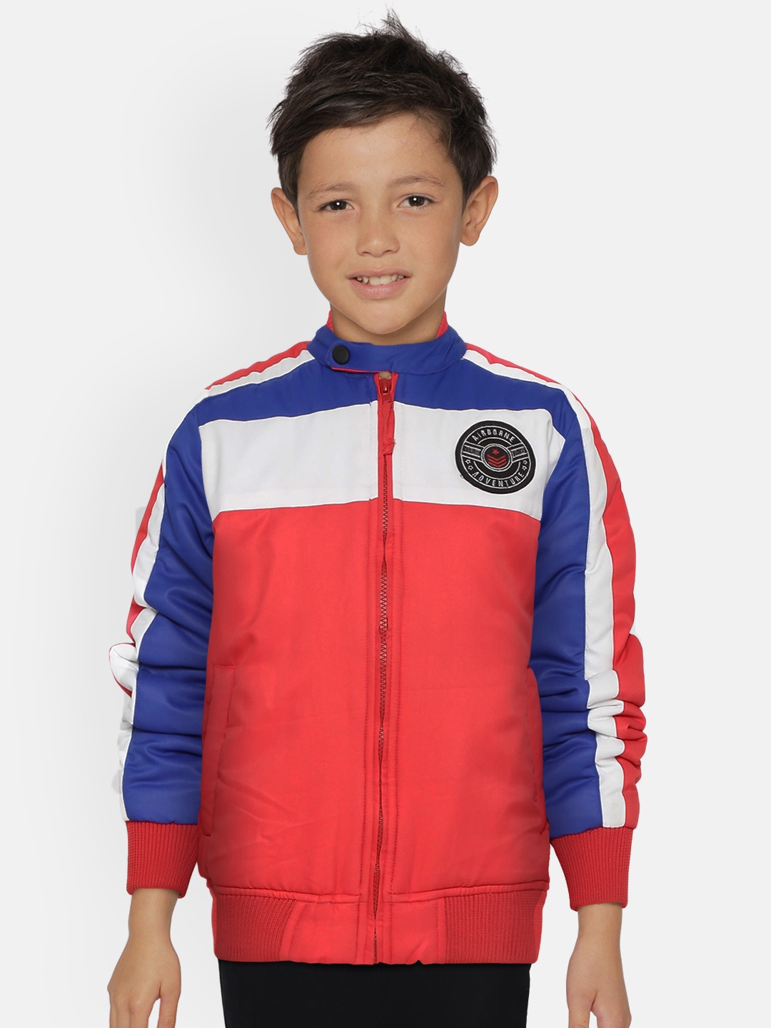 

Gini and Jony Boys Red & Blue Colourblocked Bomber Jacket