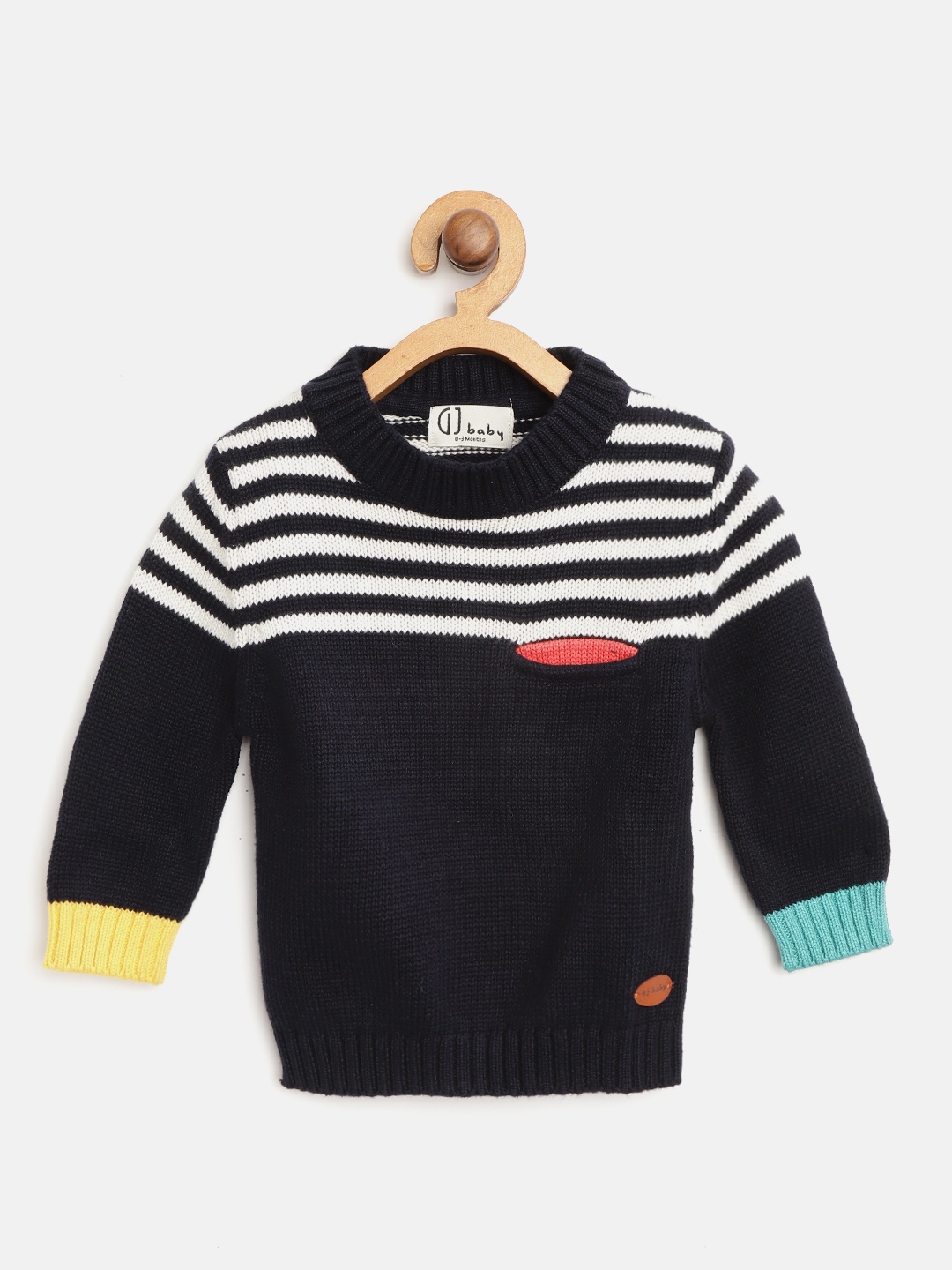 

Gini and Jony Boys Navy Blue & White Striped Pullover