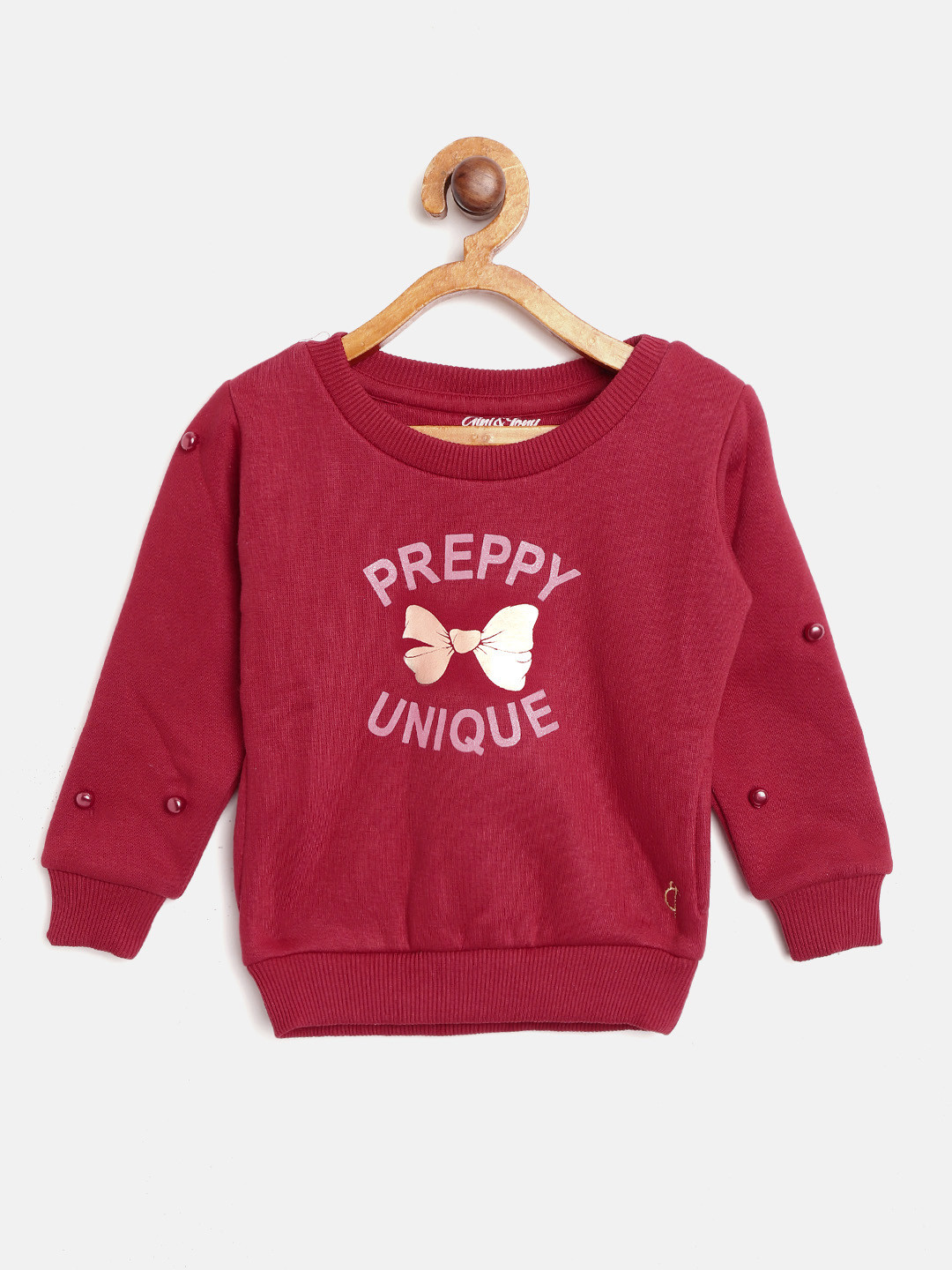 

Gini and Jony Girls Red Bow & Typography Print Sweatshirt