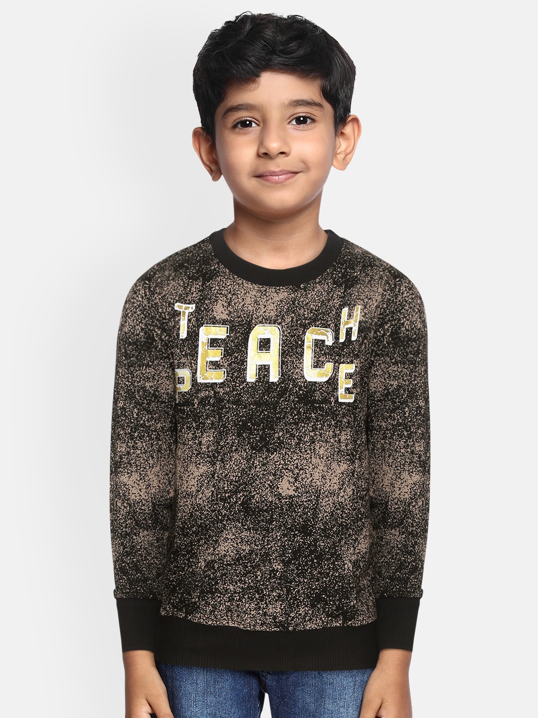 

Gini and Jony Boys Black & Beige Printed Sweatshirt
