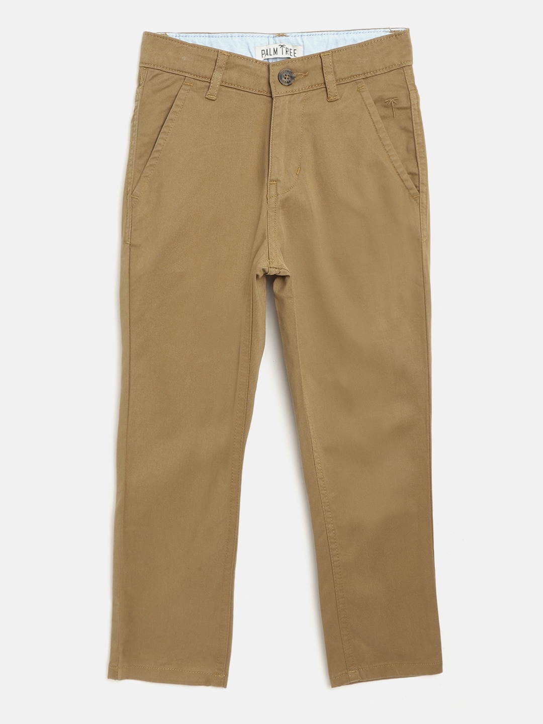 

Palm Tree Boys Khaki Regular Fit Solid Chinos