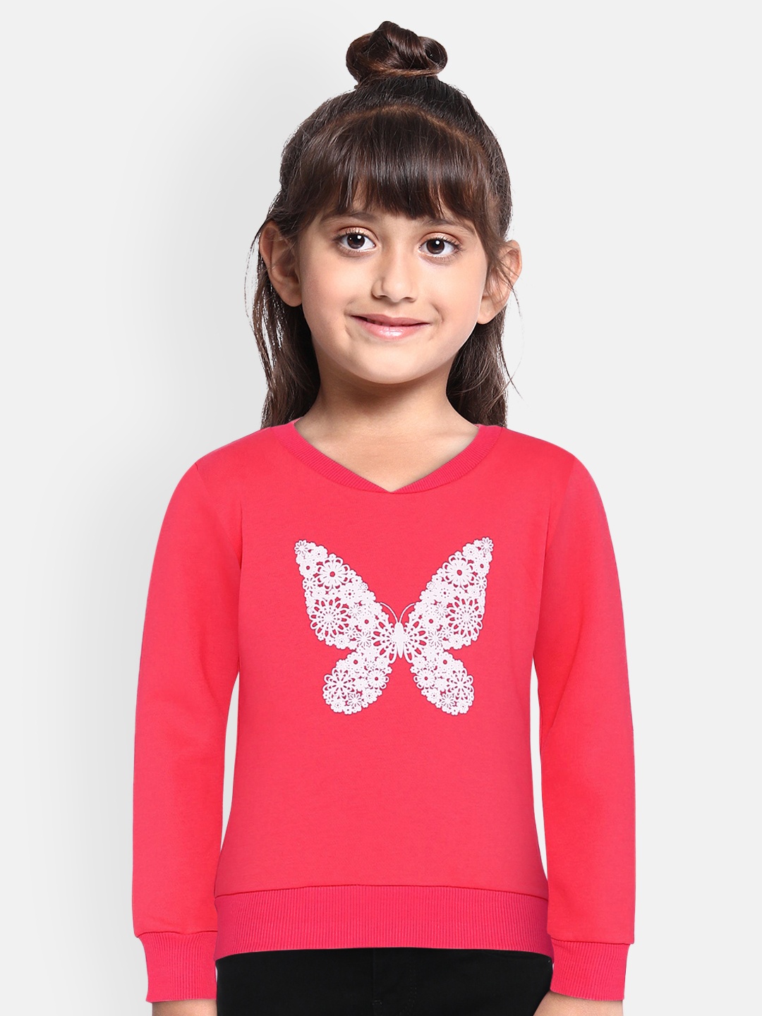 

Gini and Jony Girls Pink Printed Sweatshirt