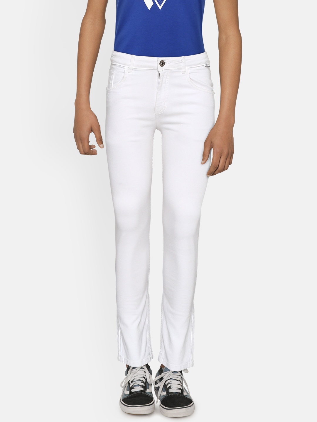 

Palm Tree Boys White Slim Fit Mid-Rise Clean Look Stretchable Jeans