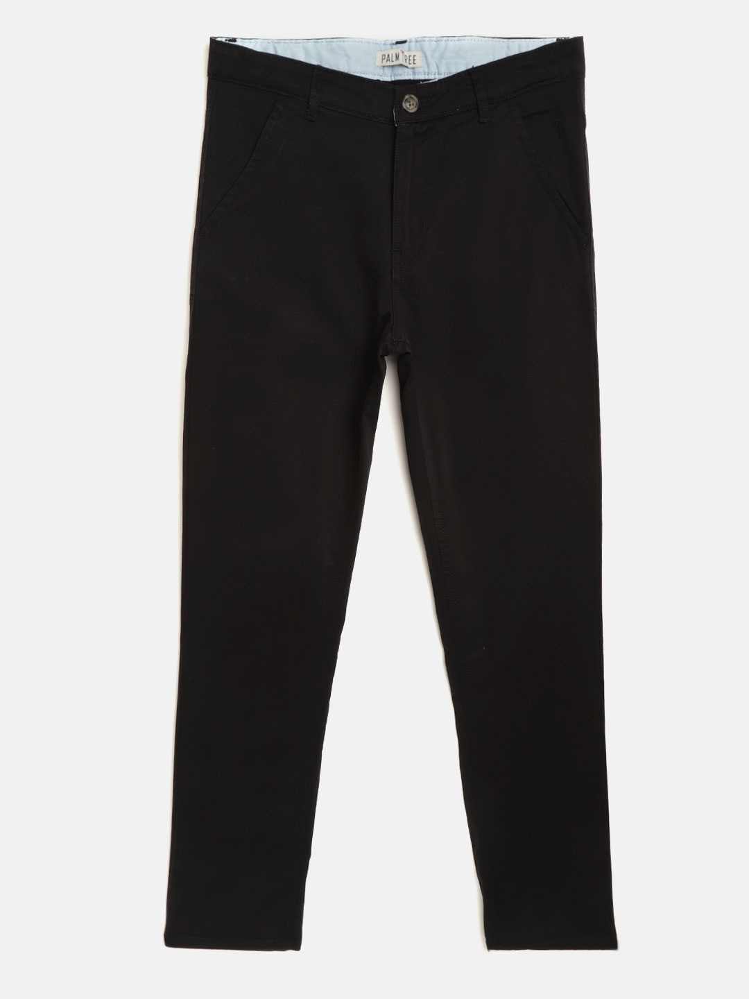 

Palm Tree Boys Black Slim Fit Solid Chinos