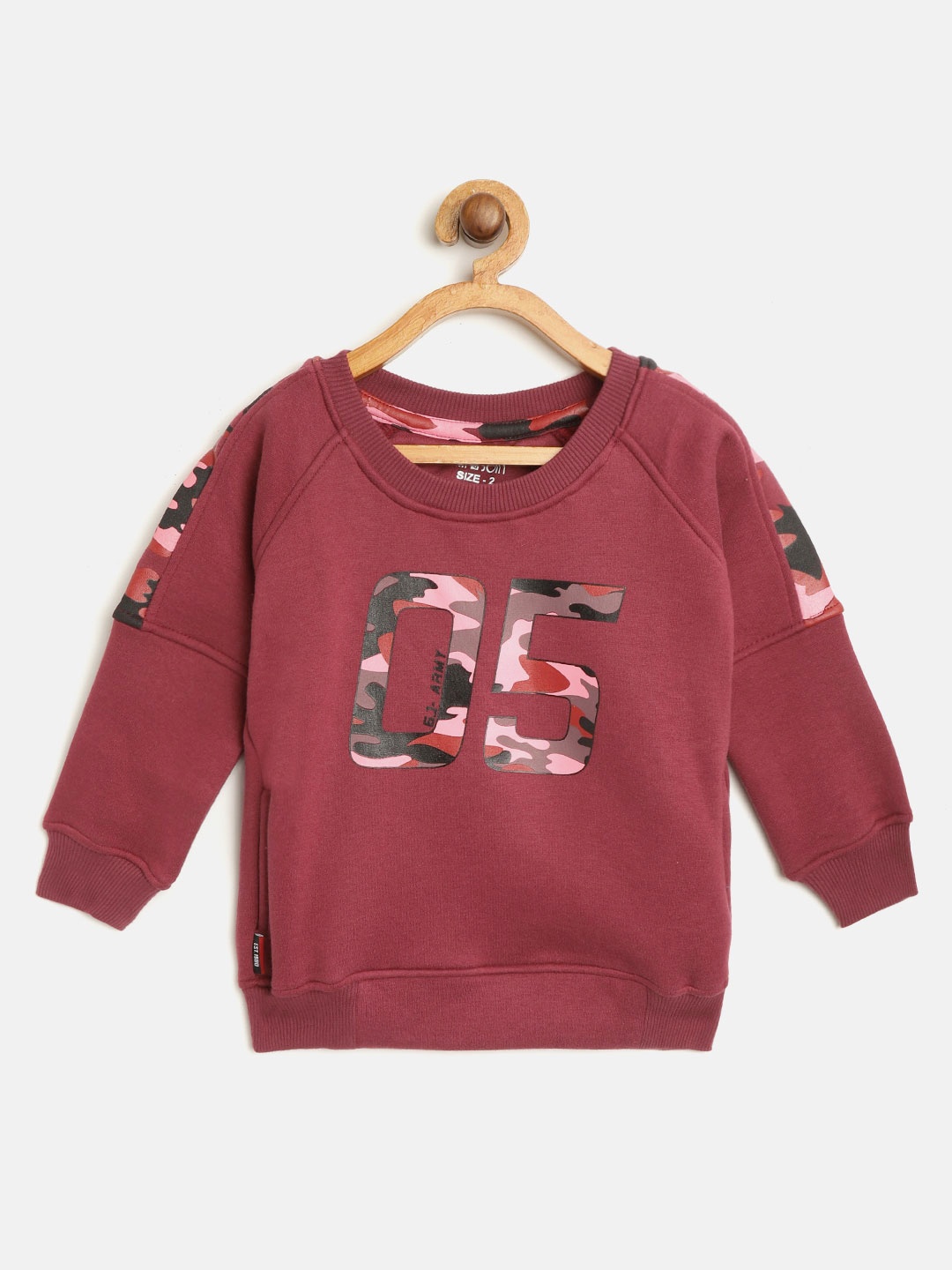 

Gini and Jony Boys Maroon Typography Print Sweatshirt