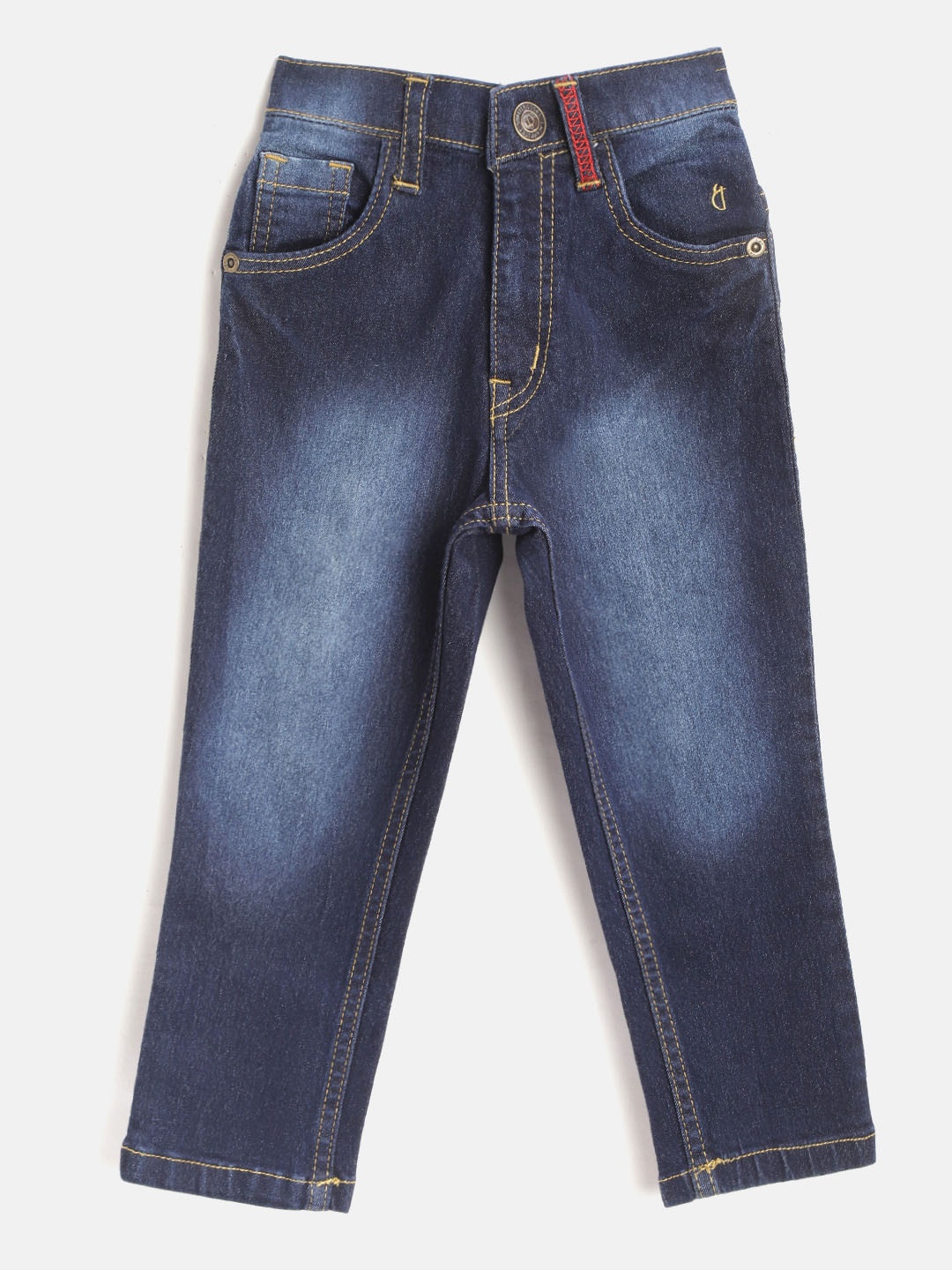 

Gini and Jony Boys Navy Blue Regular Fit Mid-Rise Clean Look Stretchable Jeans