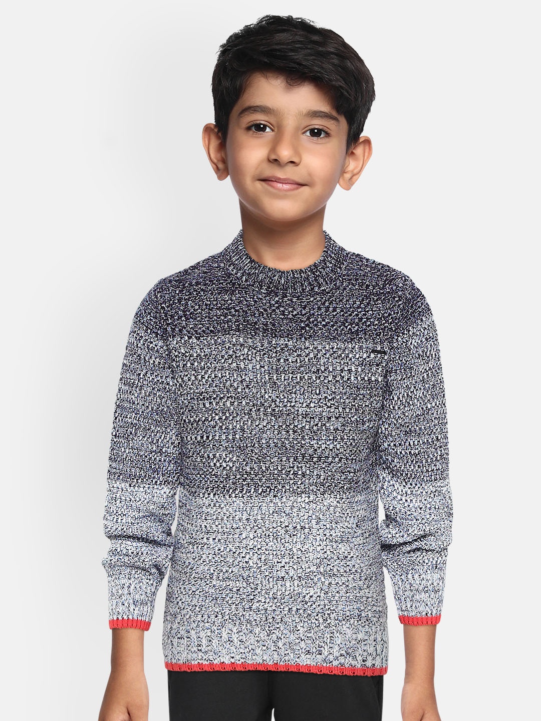 

Gini and Jony Boys Blue & White Colourblocked Sweater