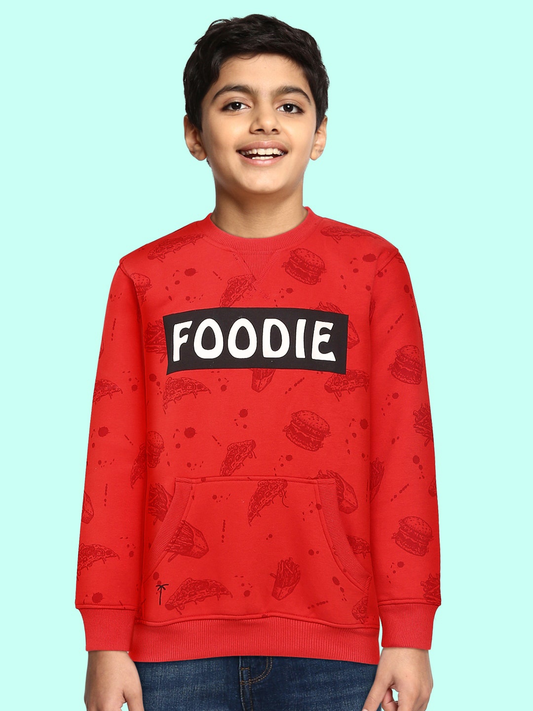

Palm Tree Boys Red & Black Conversational Print Sweatshirt