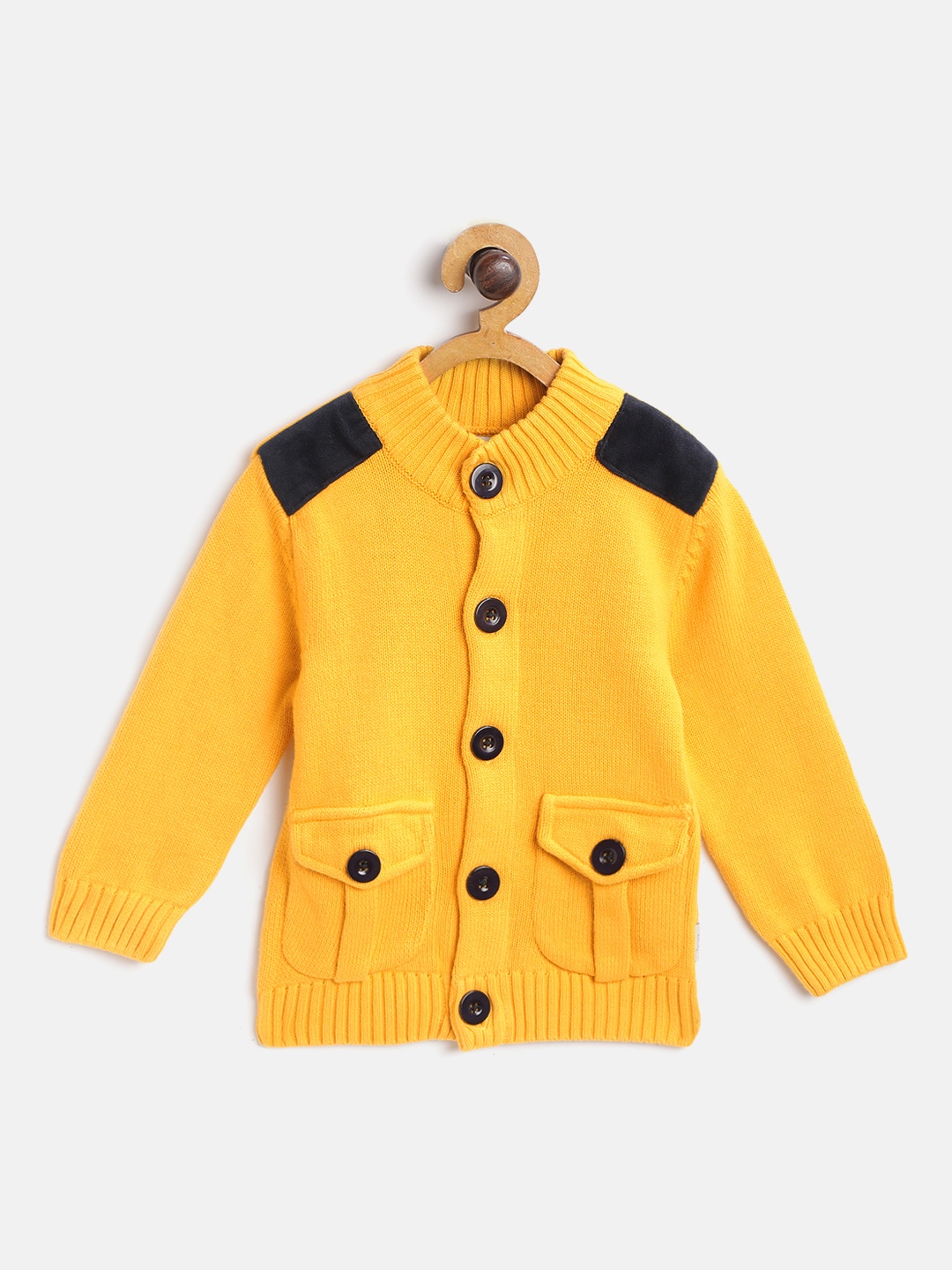 

Gini and Jony Boys Yellow Solid Cardigan