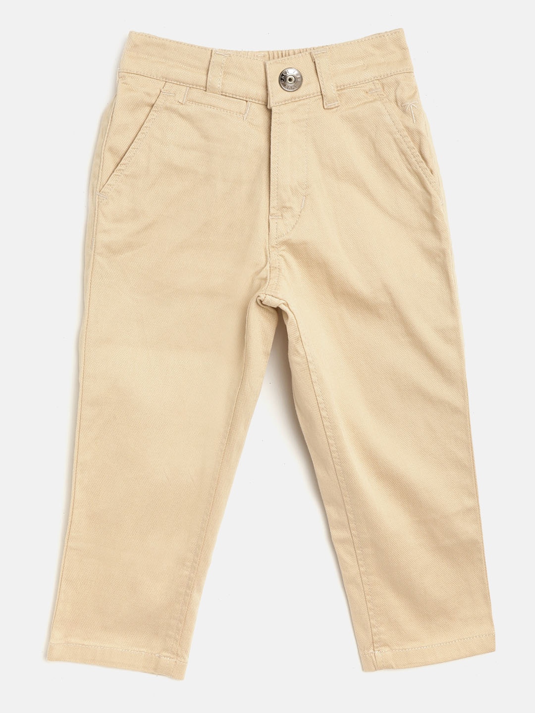 

Palm Tree Boys Beige Regular Fit Solid Chinos