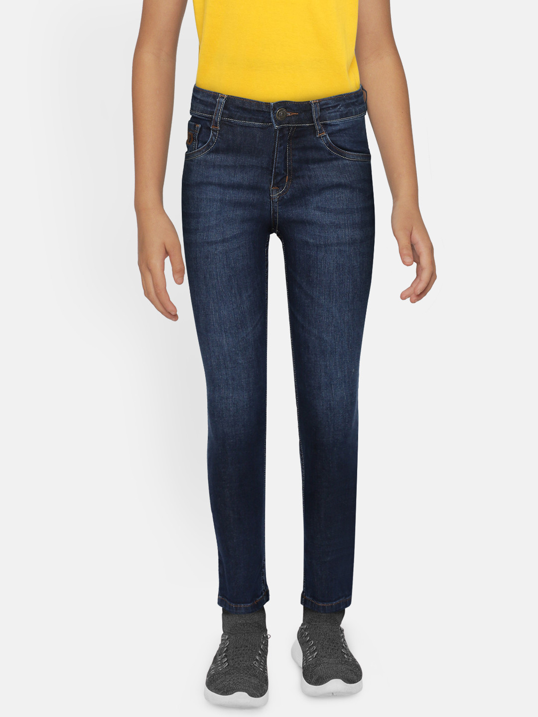 

Gini and Jony Boys Navy Blue Regular Fit Mid-Rise Clean Look Stretchable Jeans