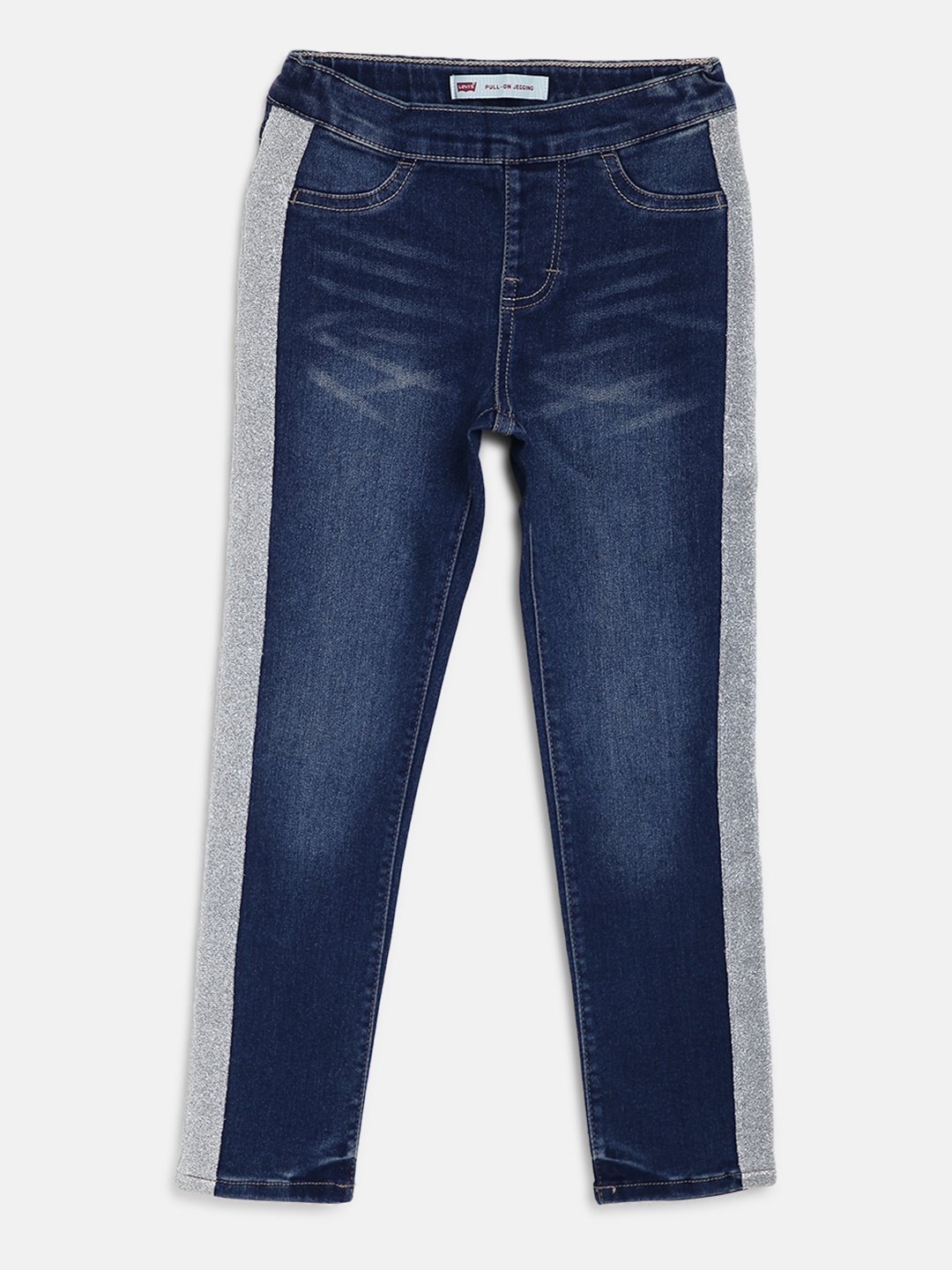 

Levis Girls Navy Blue 710 Super Skinny Fit Washed Jeggings with Side Taping