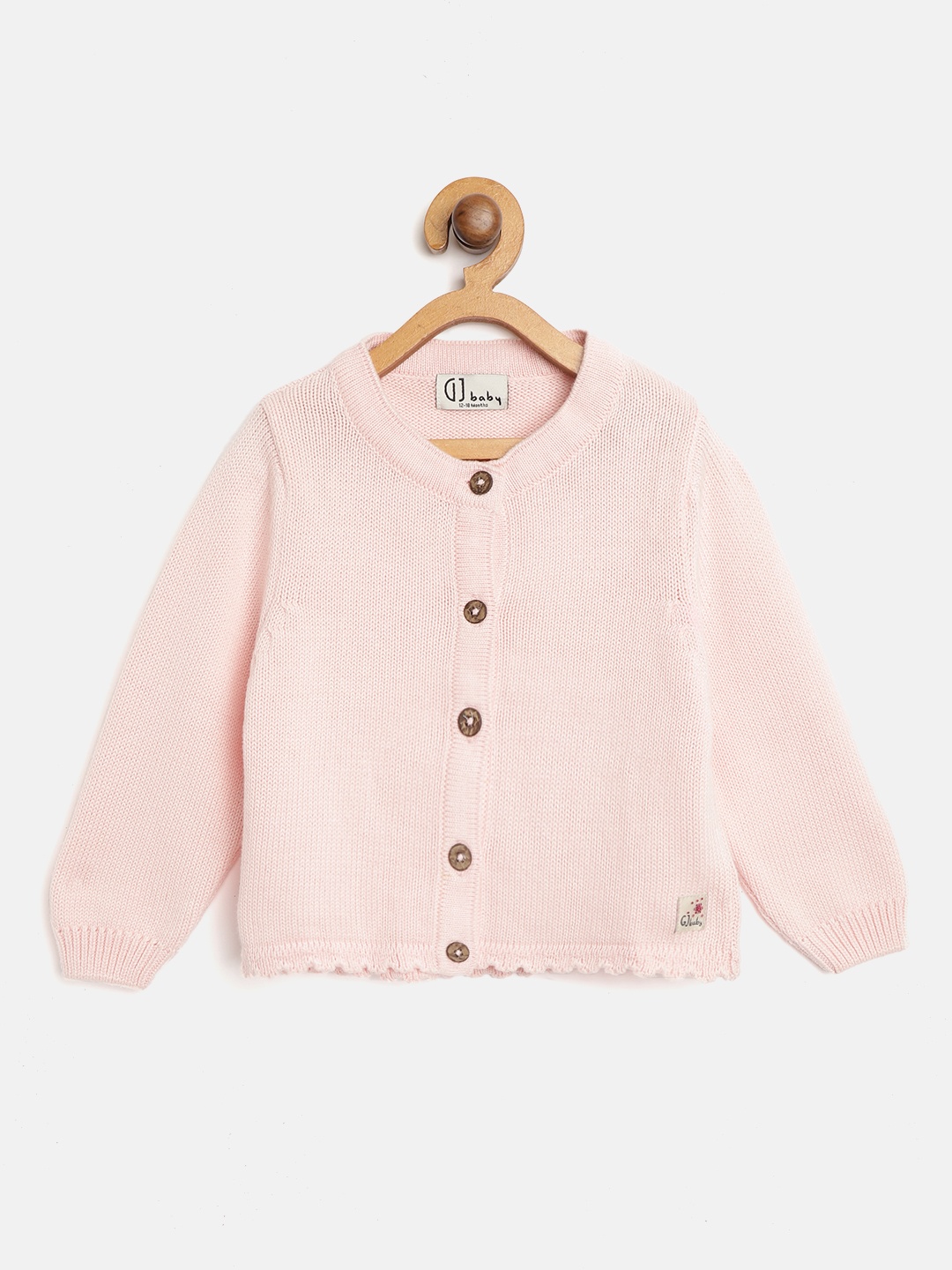 

Gini and Jony Girls Peach-Coloured Solid Cardigan