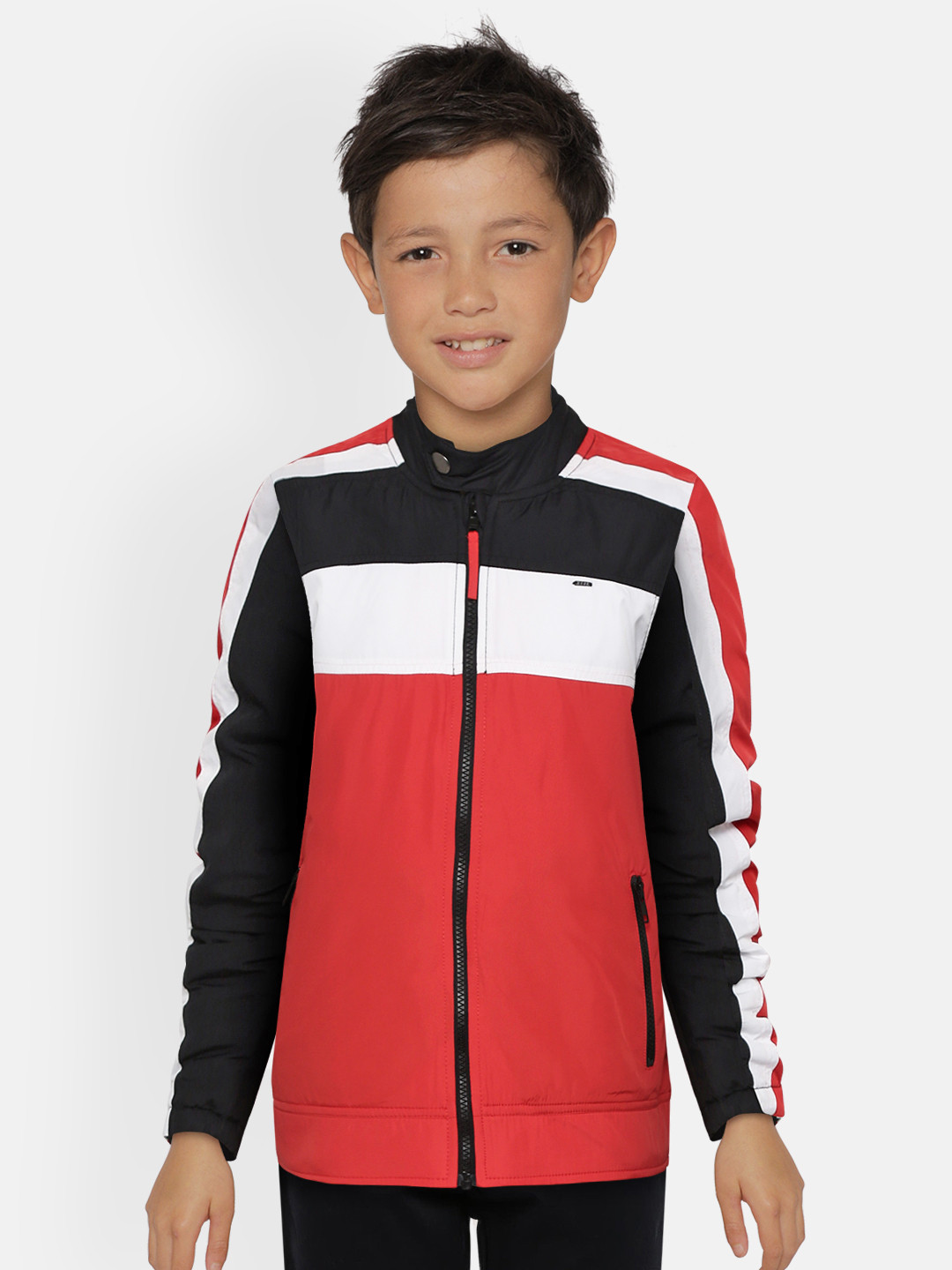 

Gini and Jony Boys Red & White Colourblocked Padded Jacket