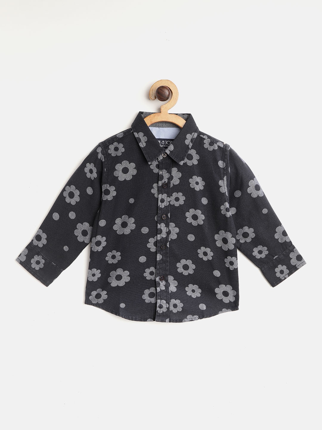 

Gini and Jony Boys Charcoal Grey Regular Fit Floral Printed Casual Shirt