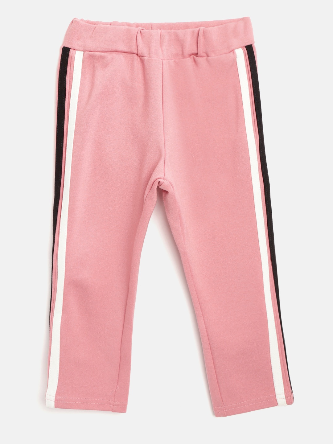 

Gini and Jony Girls Pink Solid Ankle-Length Treggings with Contrast Side Panel Detail