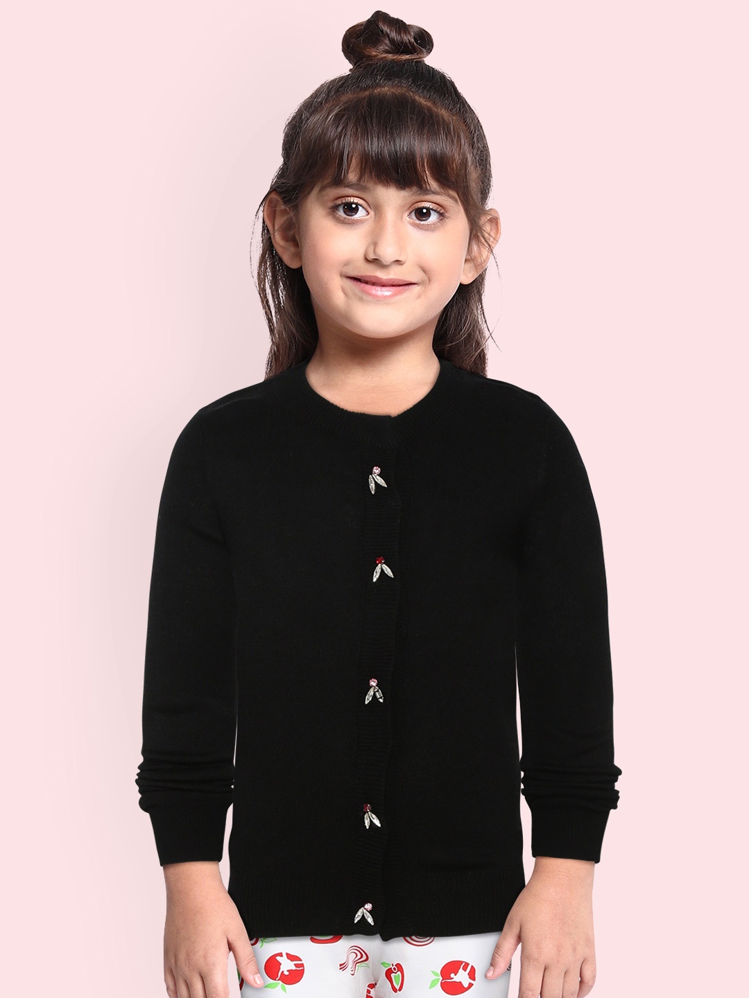 

Gini and Jony Girls Black Solid Acrylic Cardigan