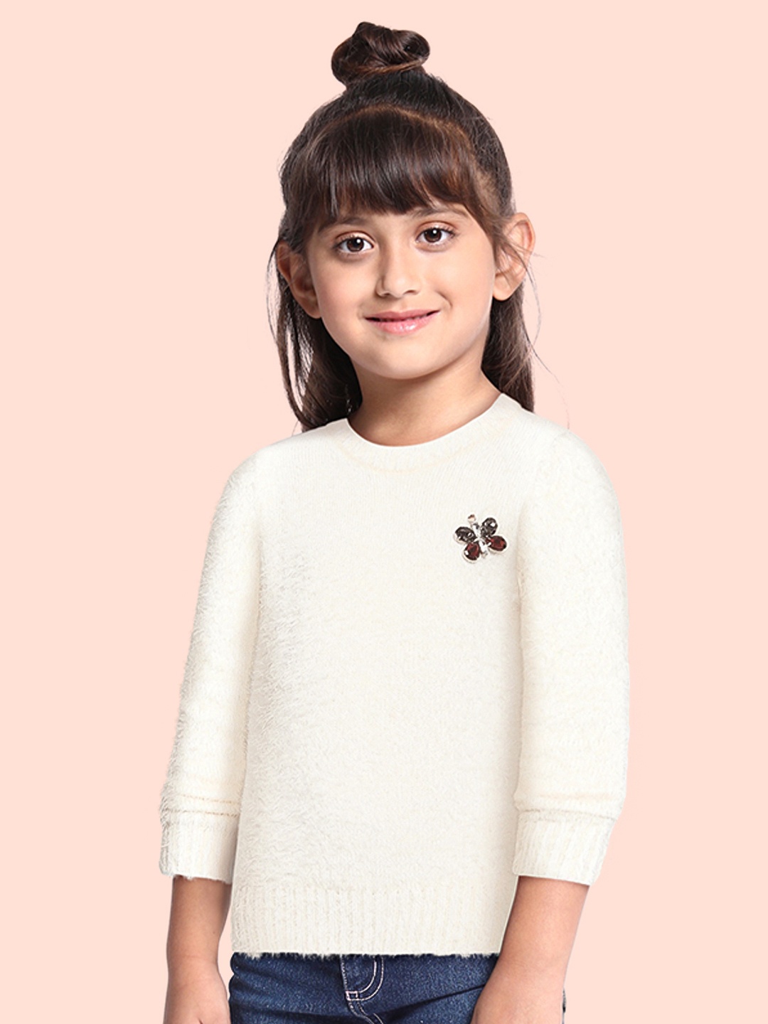 

Gini and Jony Girls White Fuzzy Sweater