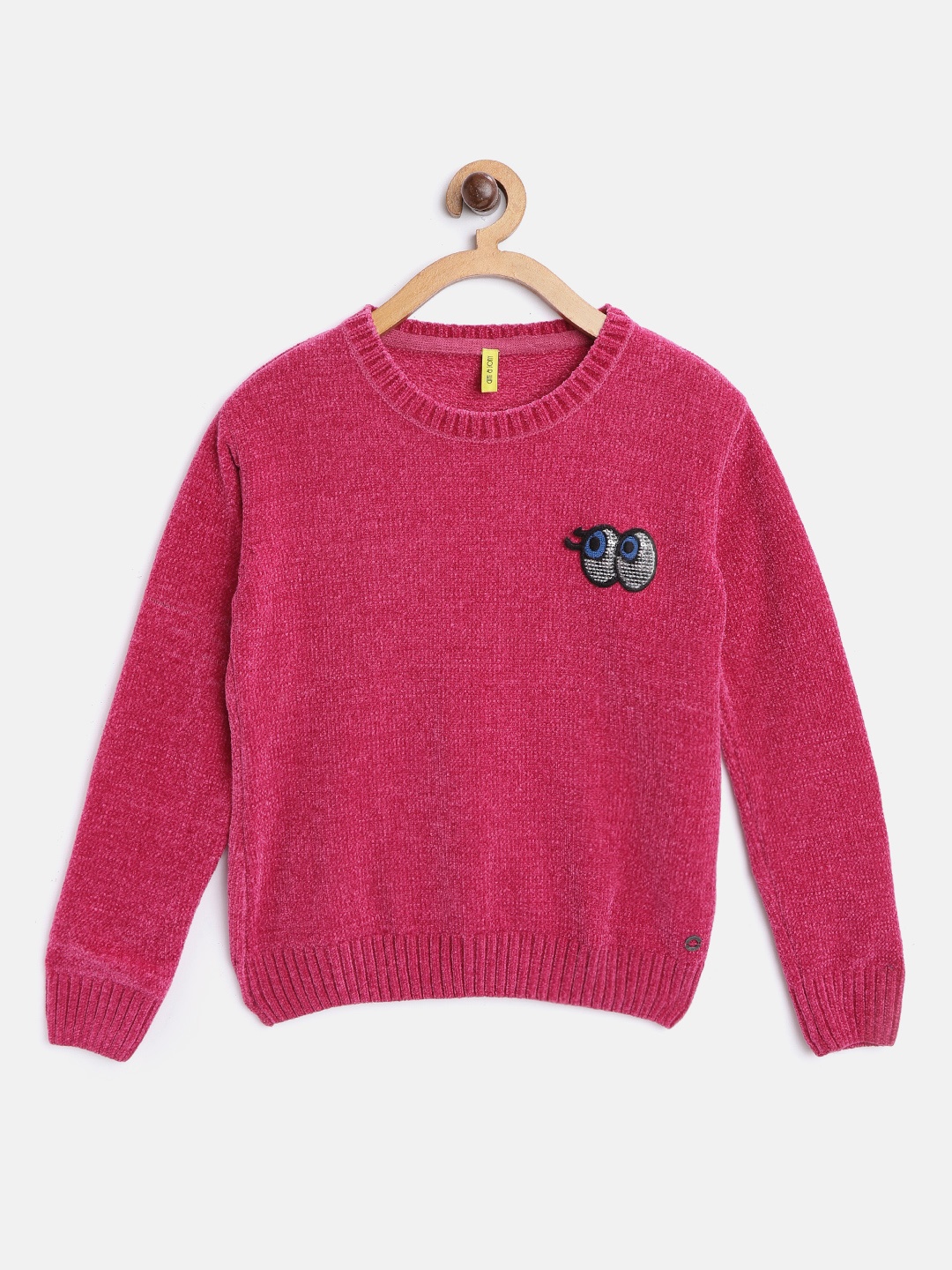 

Gini and Jony Girls Pink Solid Pullover