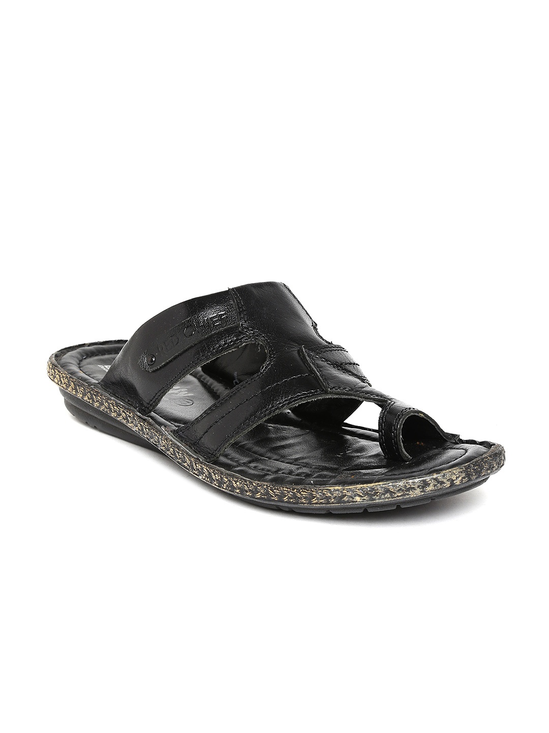 

Red Chief Men Black Leather Sandals