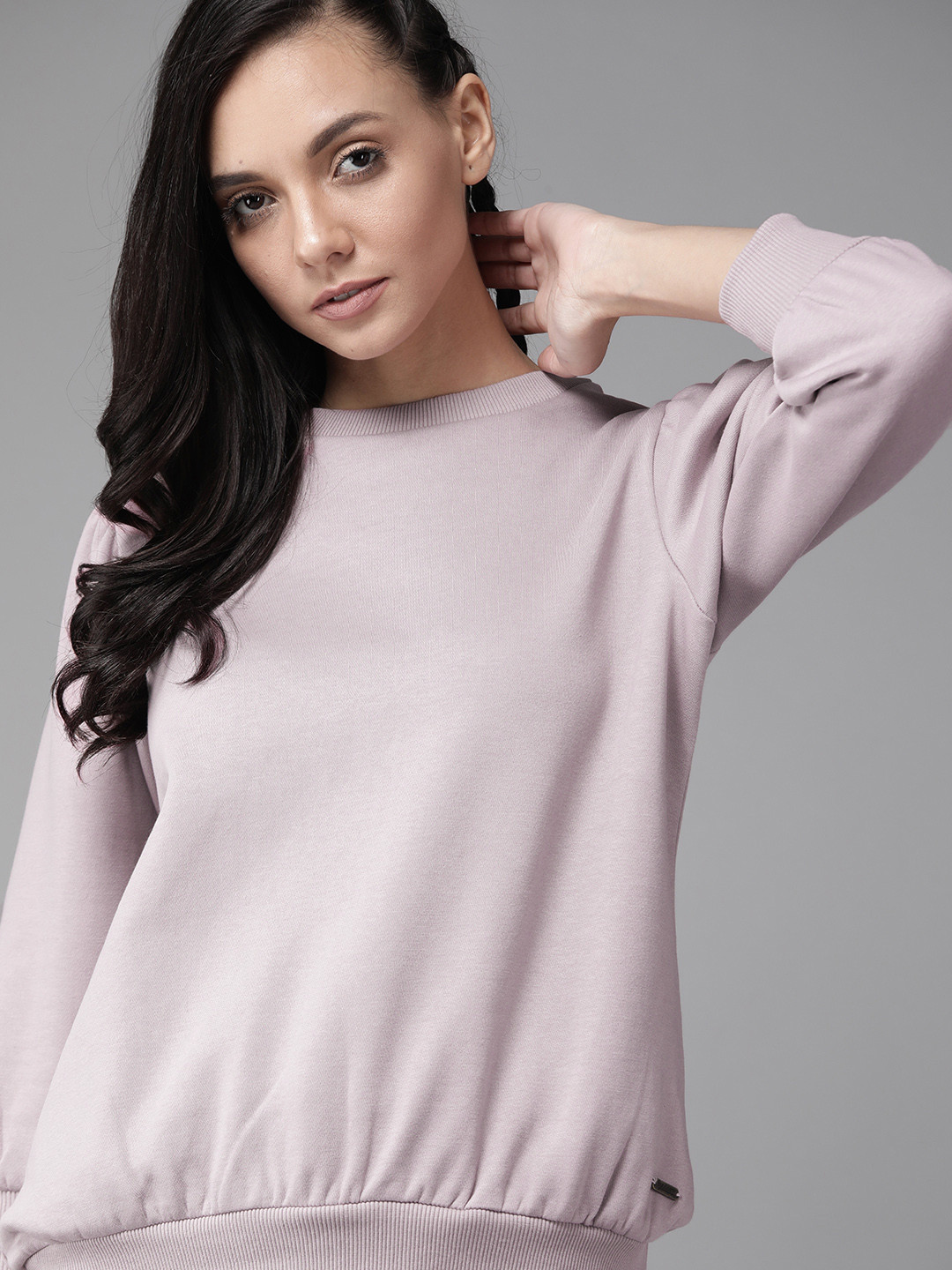 

Roadster Women Lavender Solid Sweatshirt