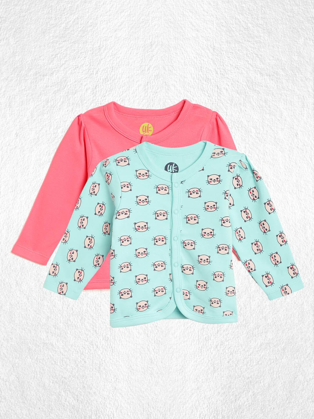

YK Infant Girls Pack of 2 Pure Cotton Jhablas, Pink