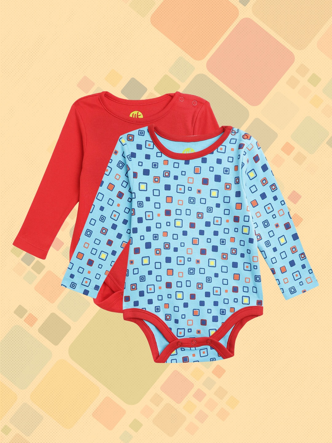 

YK Infant Boys Pack of 2 Printed Pure Cotton Bodysuits, Blue