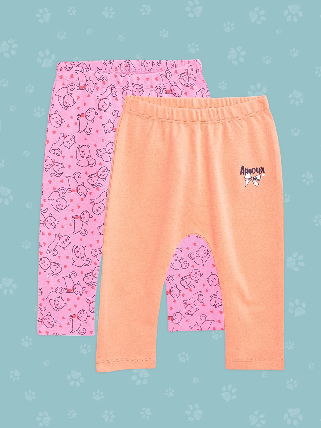

YK Girls Pack of 2 Leggings, Pink