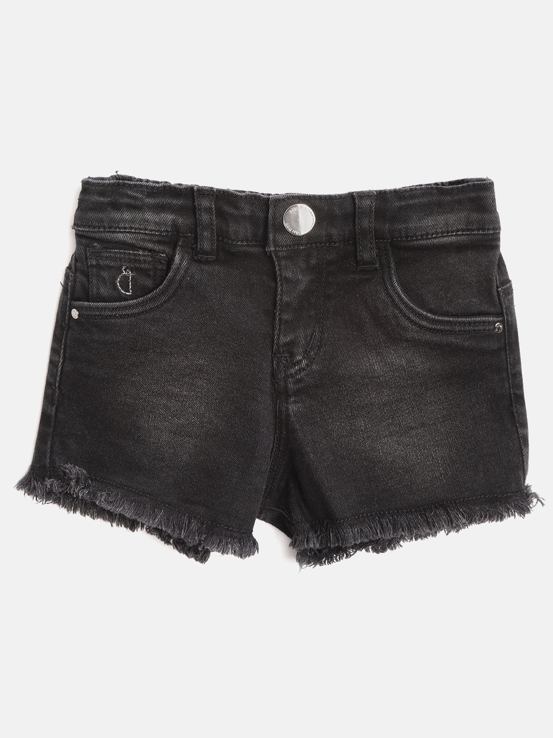 

Gini and Jony Girls Black Washed Regular Fit Denim Shorts