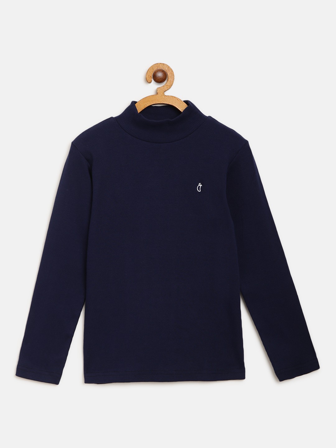 

Gini and Jony Girls Navy Blue Solid Pure Cotton Top