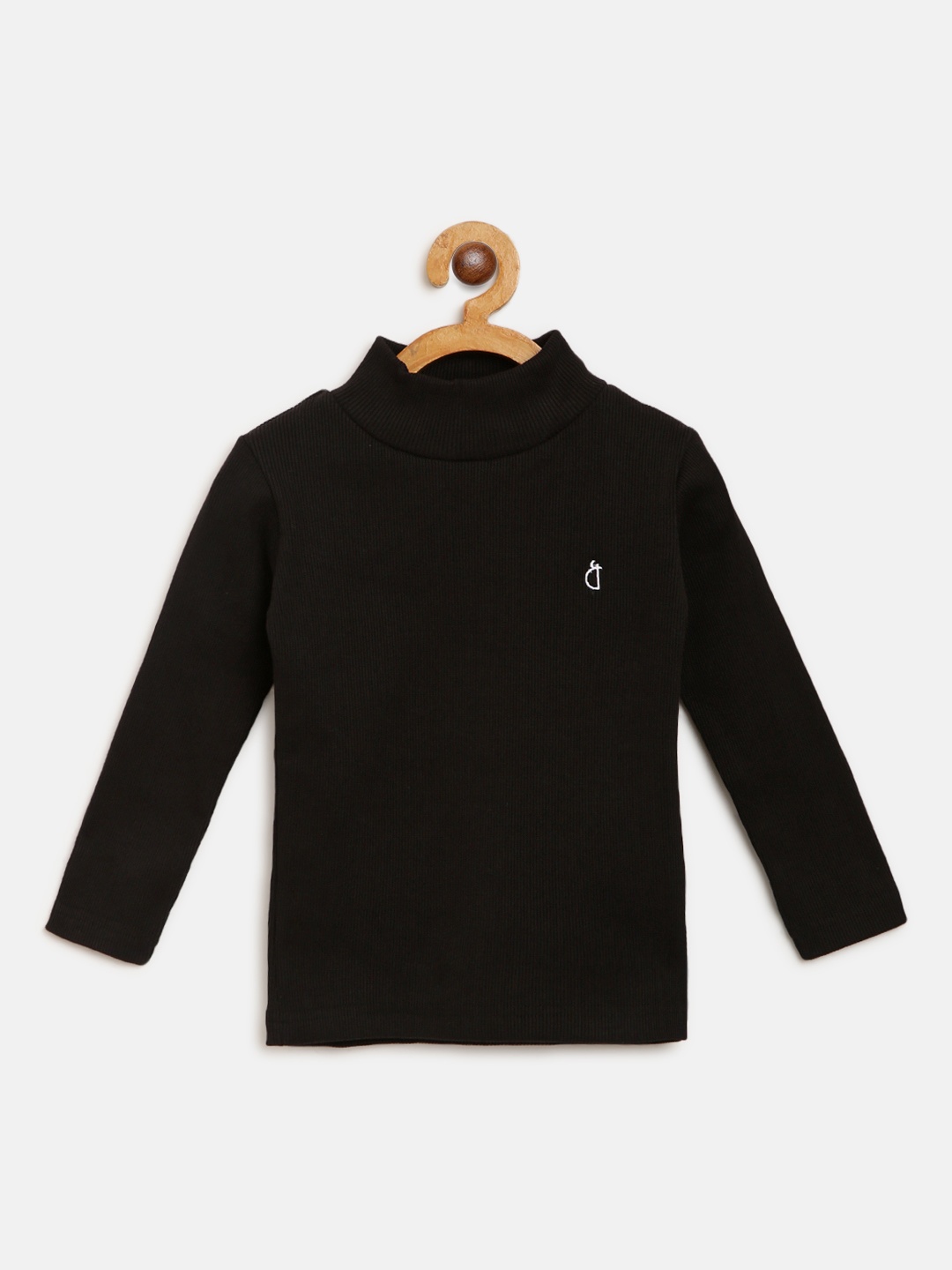 

Gini and Jony Girls Black Solid Pure Cotton Top