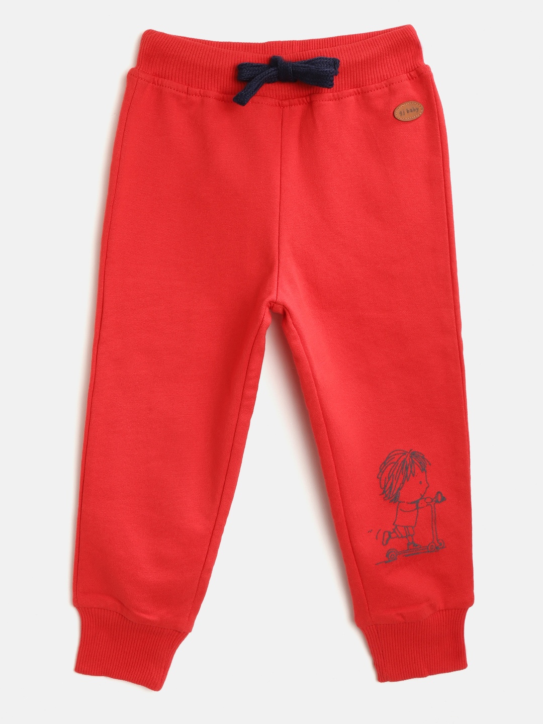 

Gini and Jony Boys Red Solid Joggers