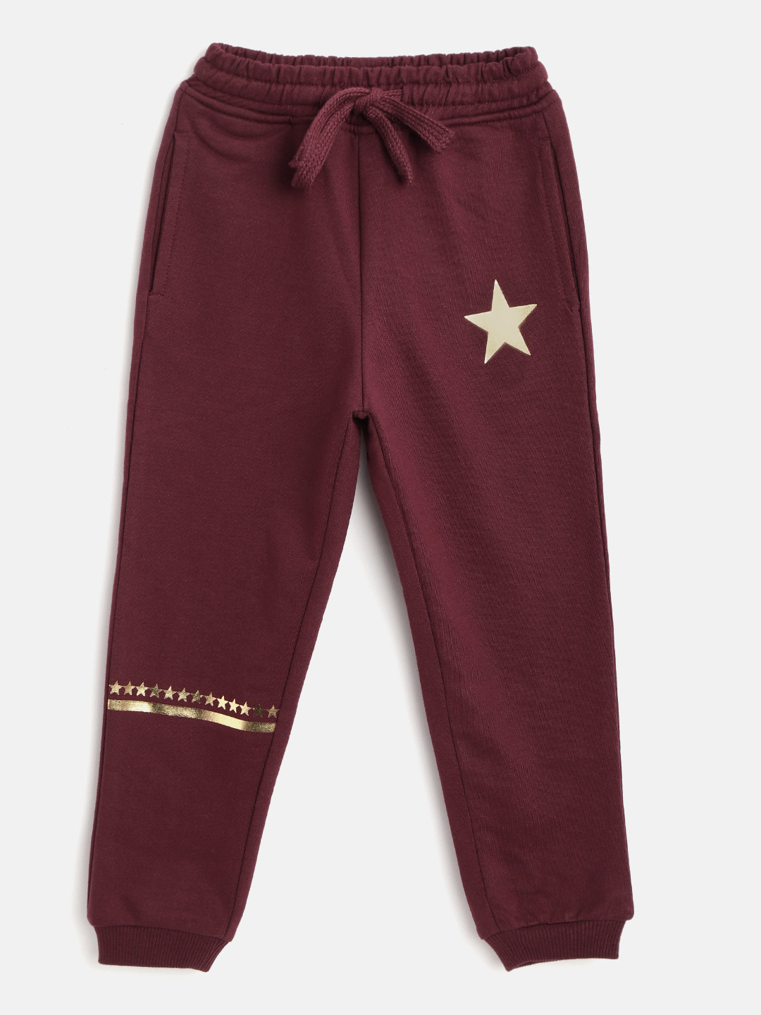 

Gini and Jony Girls Burgundy Solid Joggers