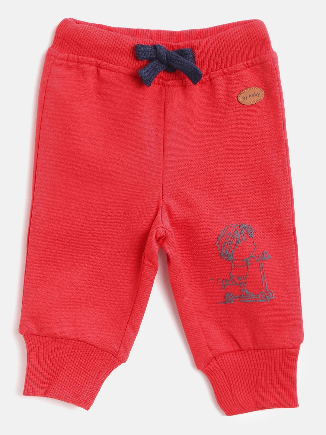 

Gini & Jony Boys Red Solid Joggers
