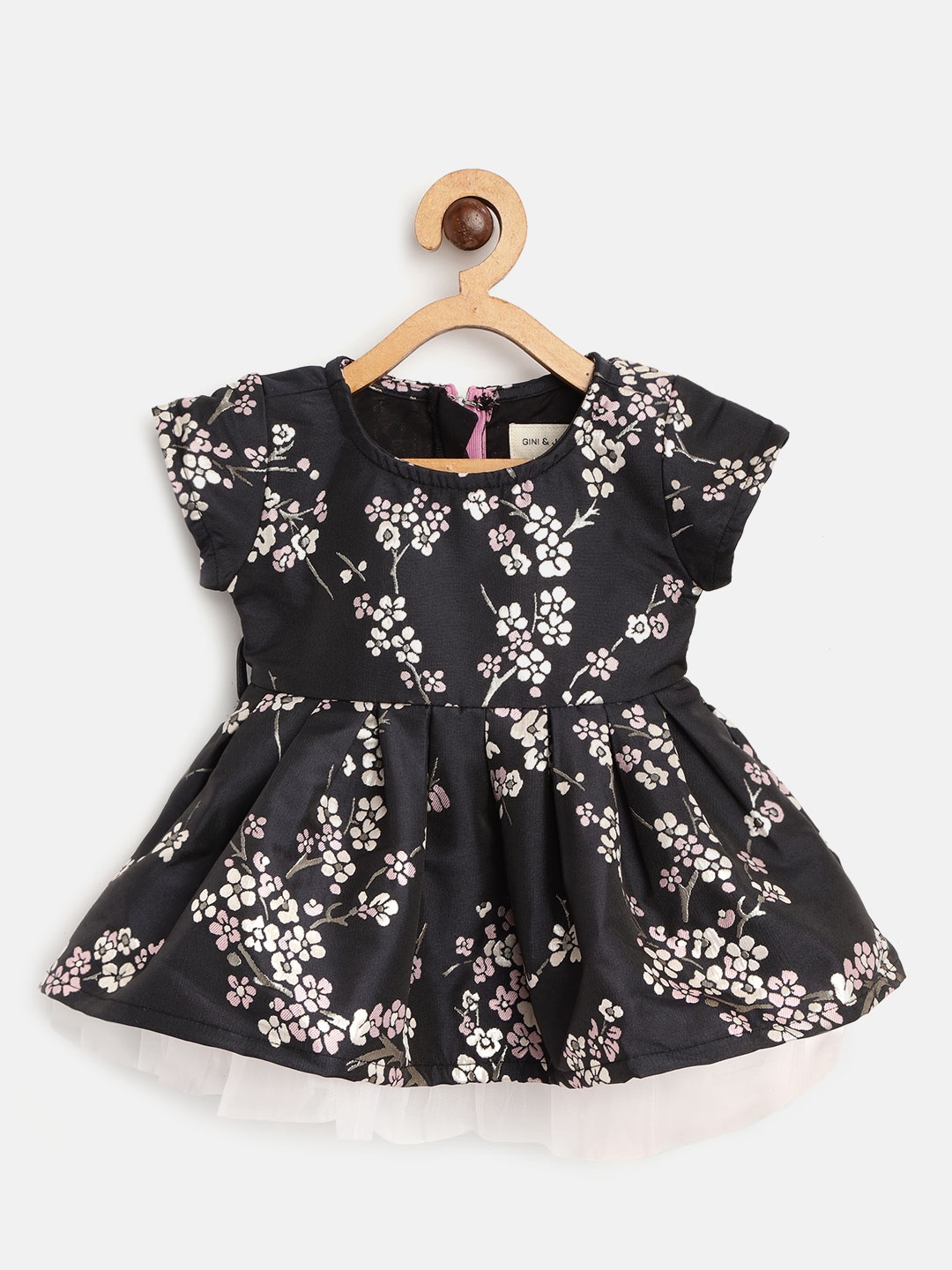 

Gini and Jony Girls Black & Pink Floral Pattern Fit & Flare Dress