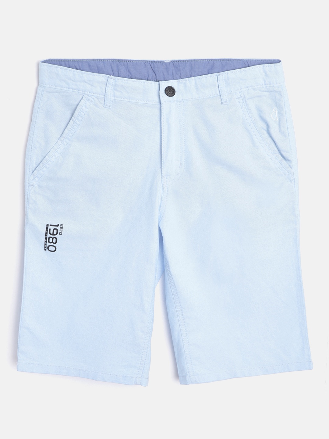 

Gini and Jony Boys Blue Pure Cotton Solid Chino Shorts
