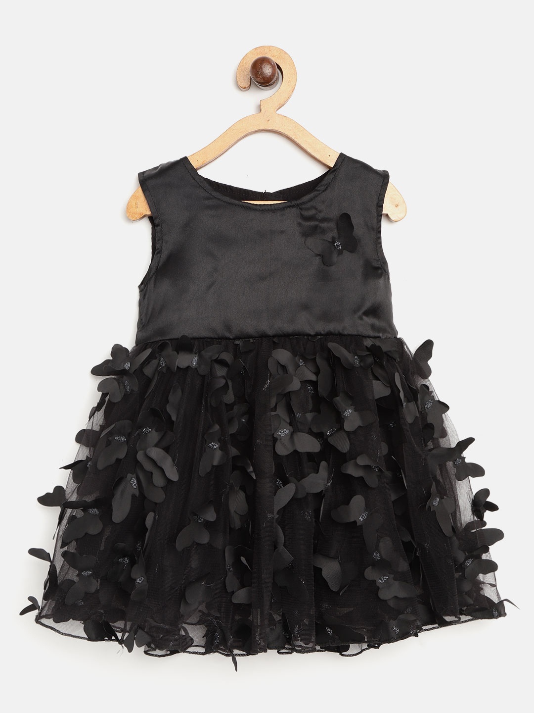 

Gini and Jony Girls Black Net Applique Detail Fit & Flare Dress