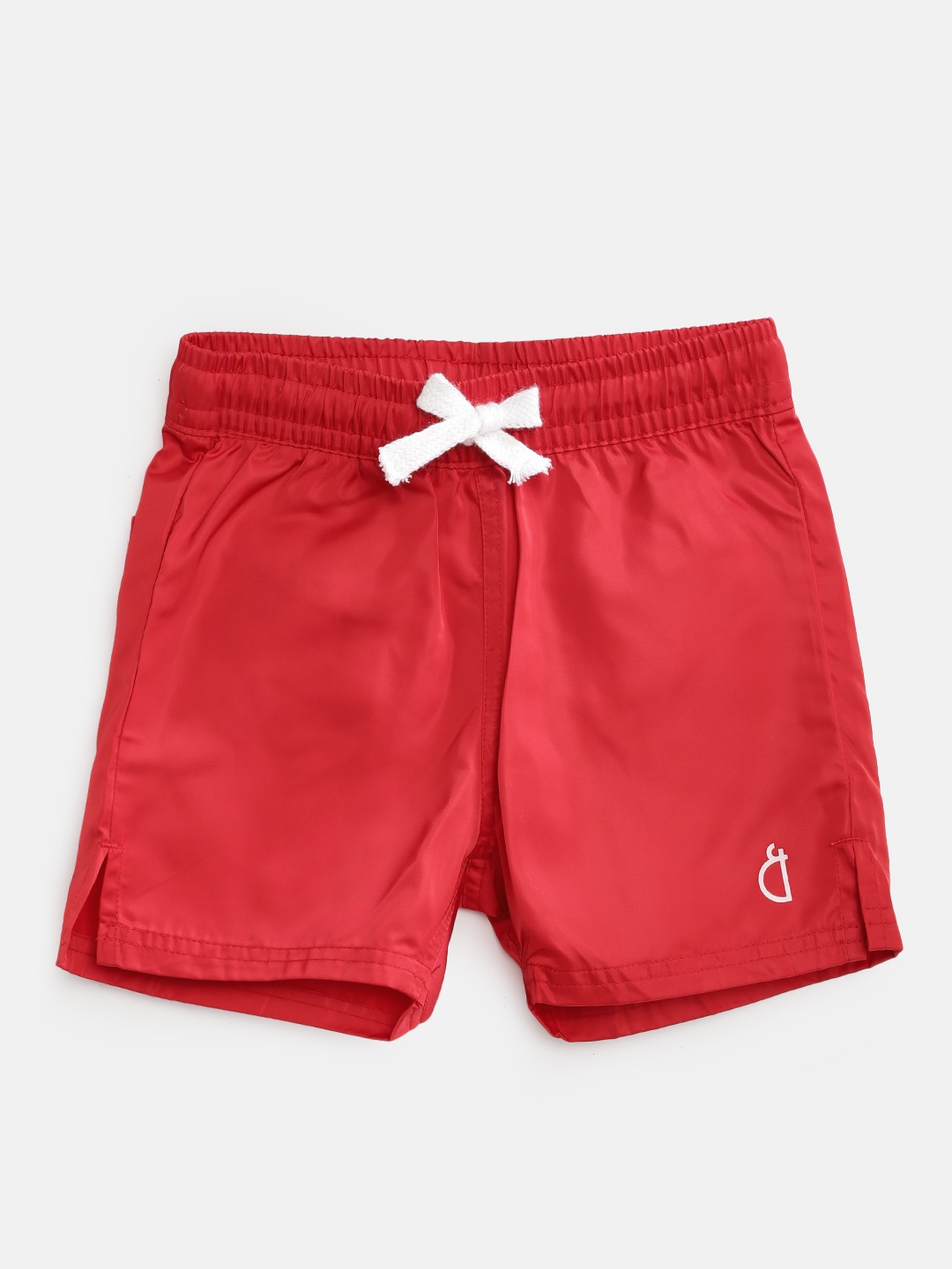 

Gini and Jony Boys Red Solid Mid-Rise Above Knee Length Shorts