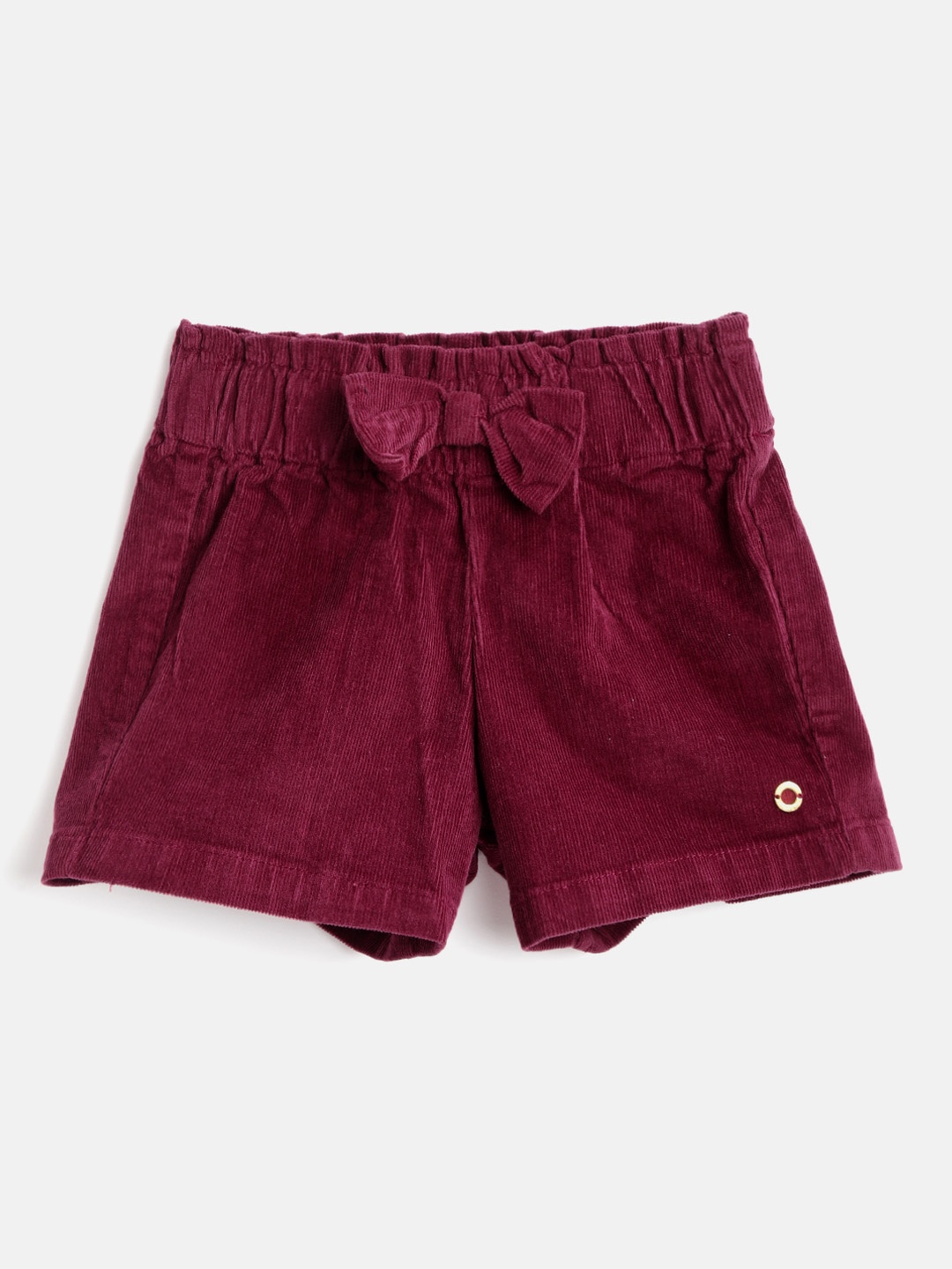 

Gini and Jony Girls Maroon Solid Regular Fit Corduroy Shorts