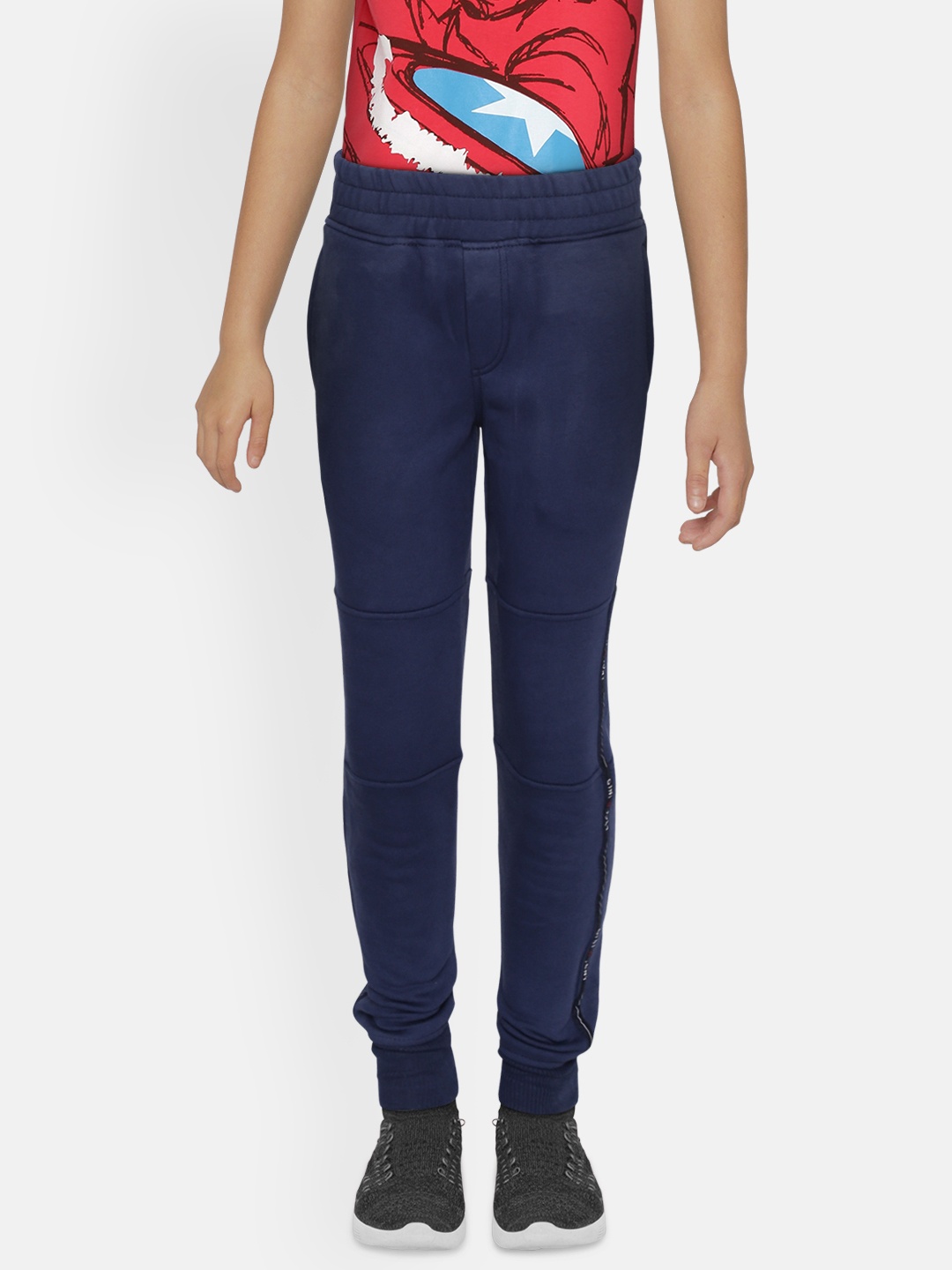 

Gini and Jony Boys Navy Solid Joggers, Navy blue