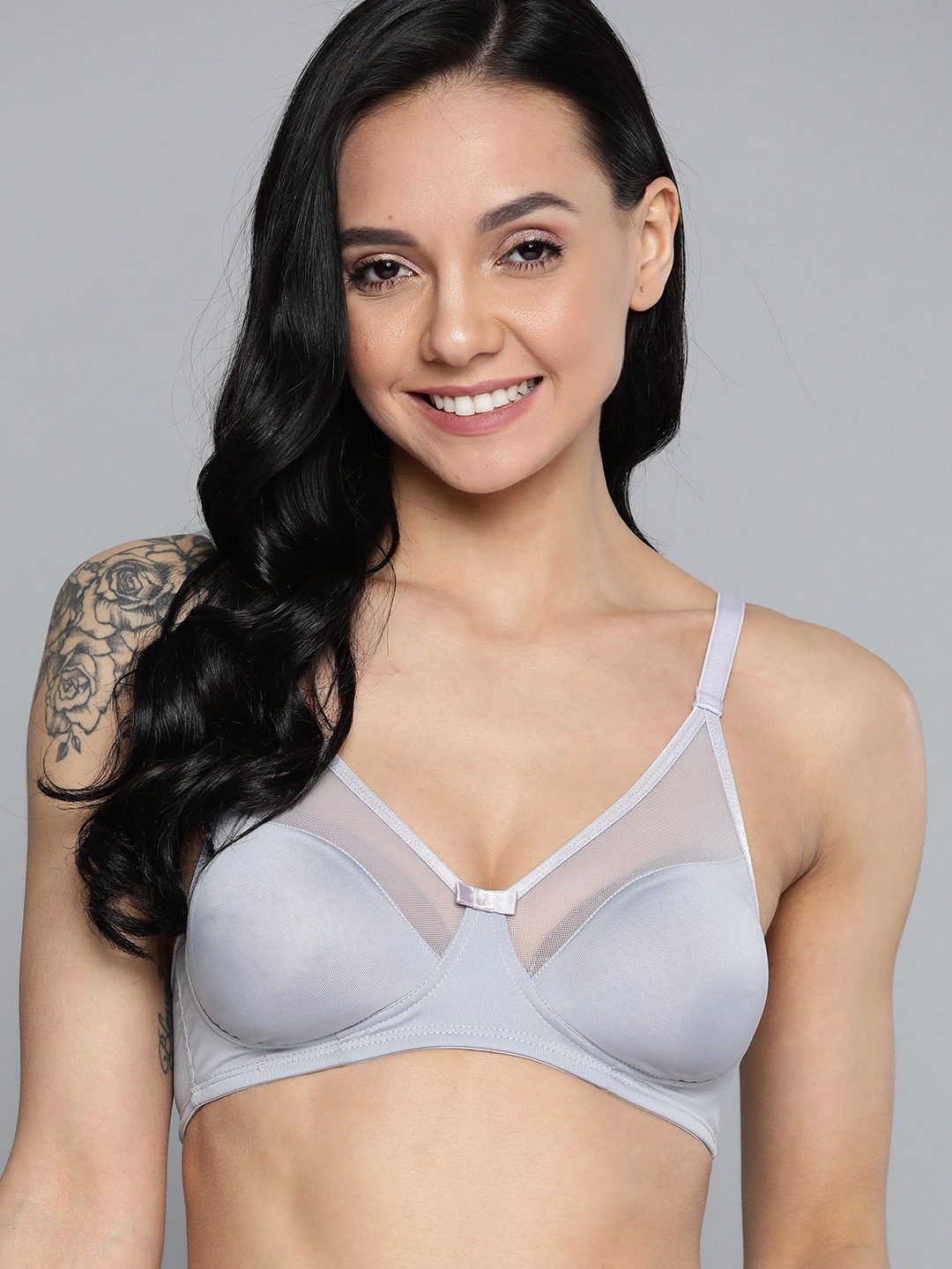 

Mast & Harbour Grey Solid Non-Wired Non Padded Everyday Bra MNH-BRA-DRMS-121A