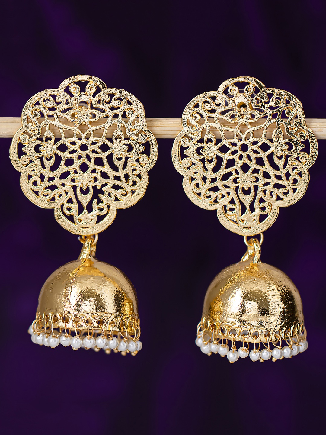 

Sukkhi Gold-Plated Dome Shaped Jhumkas