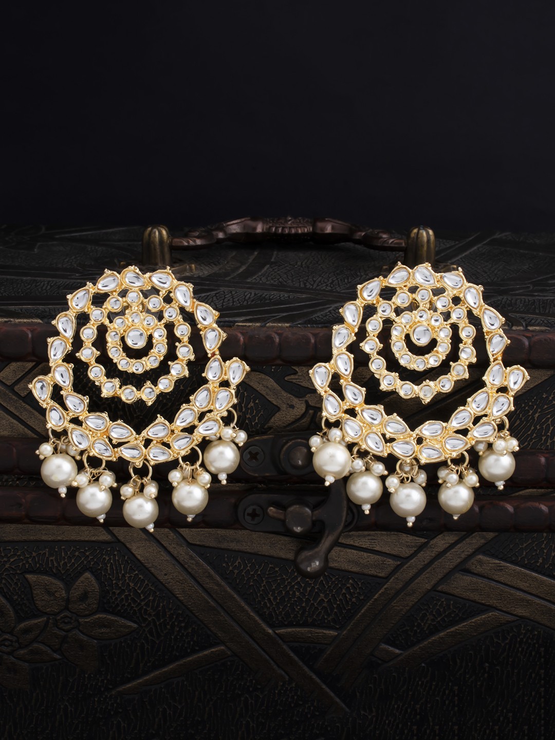 

Sukkhi Gold-Plated Circular Drop Earrings